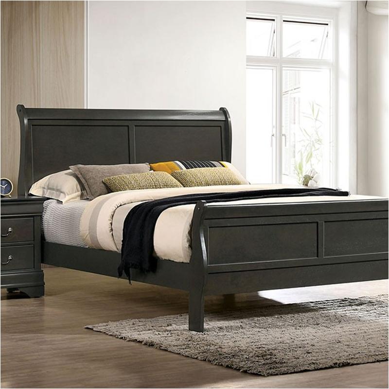 Cm7966gy-ek Furniture Of America Louis Philippe Bedroom Furniture Bed