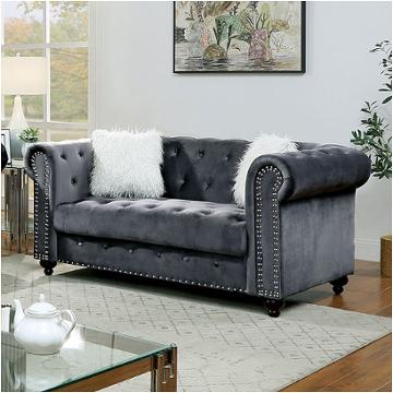 Cm6240gy-lv Furniture Of America Giacomo Living Room Furniture Loveseat
