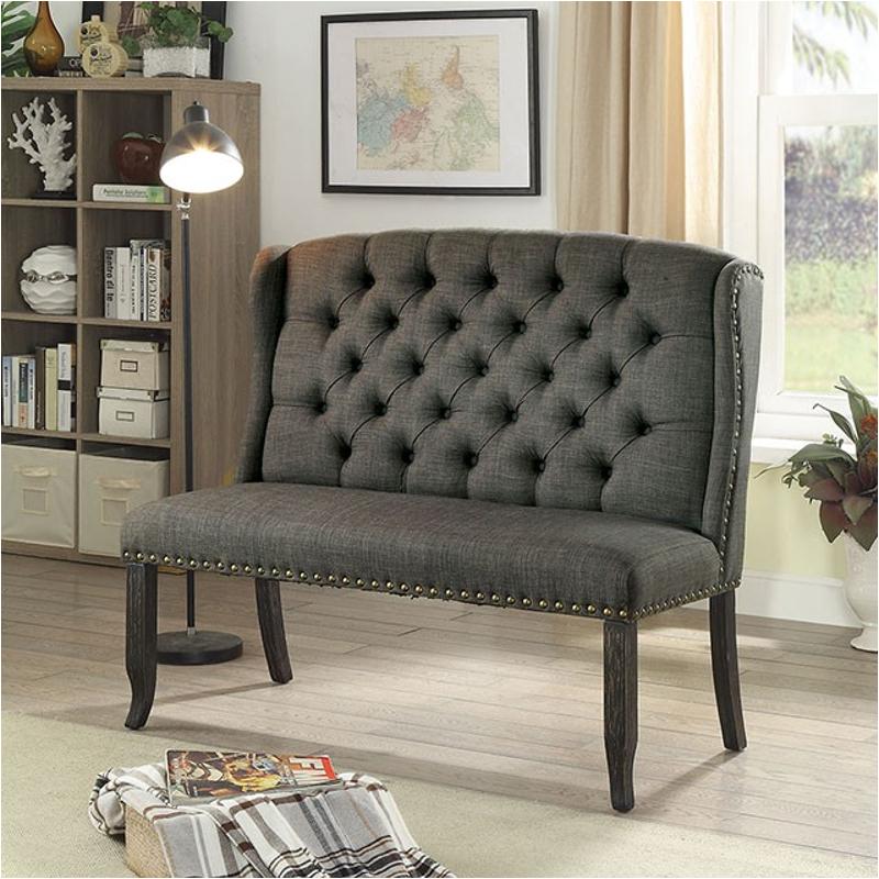 Cm3324bk-gy-bn Furniture Of America Sania Living Room Furniture Benche