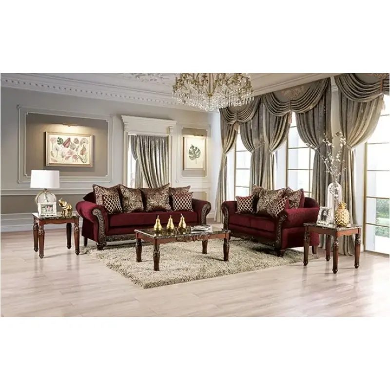 Sm7757-sf Furniture Of America Letizia Living Room Furniture Sofa