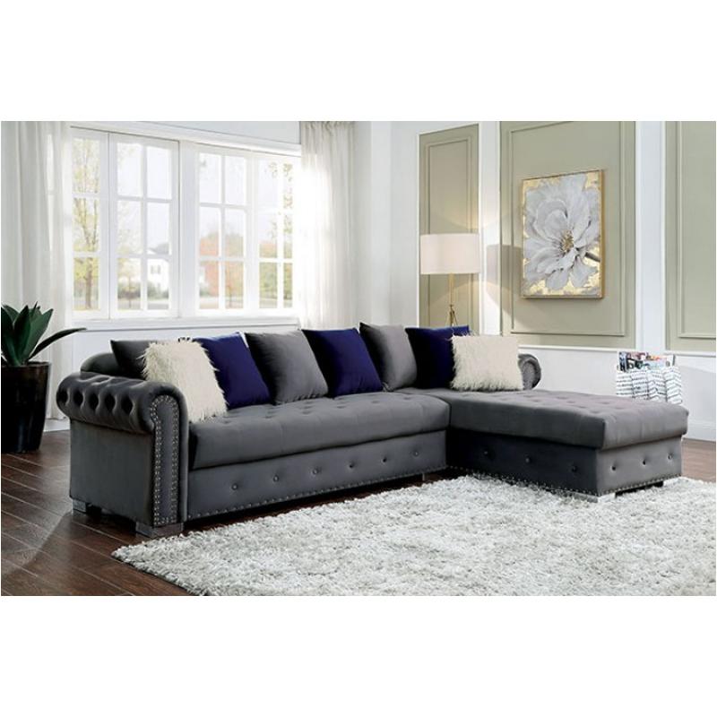 Cm6239gy Furniture Of America Living Room Furniture Sectional