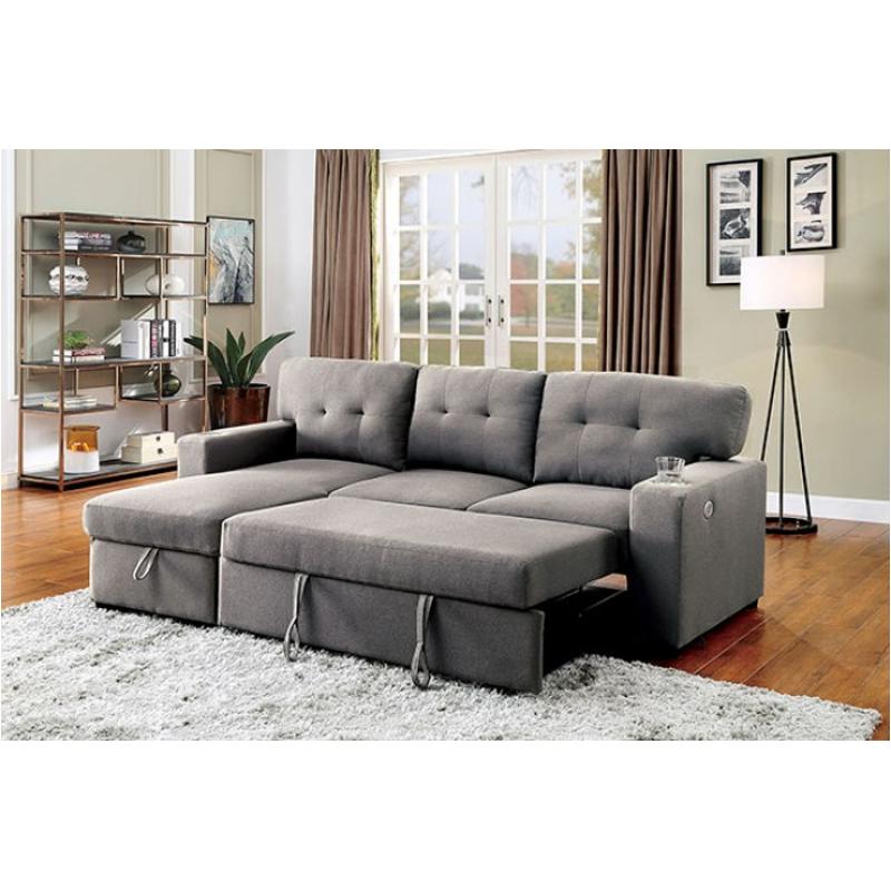 Cm6069gy Furniture Of America Living Room Furniture Sectional