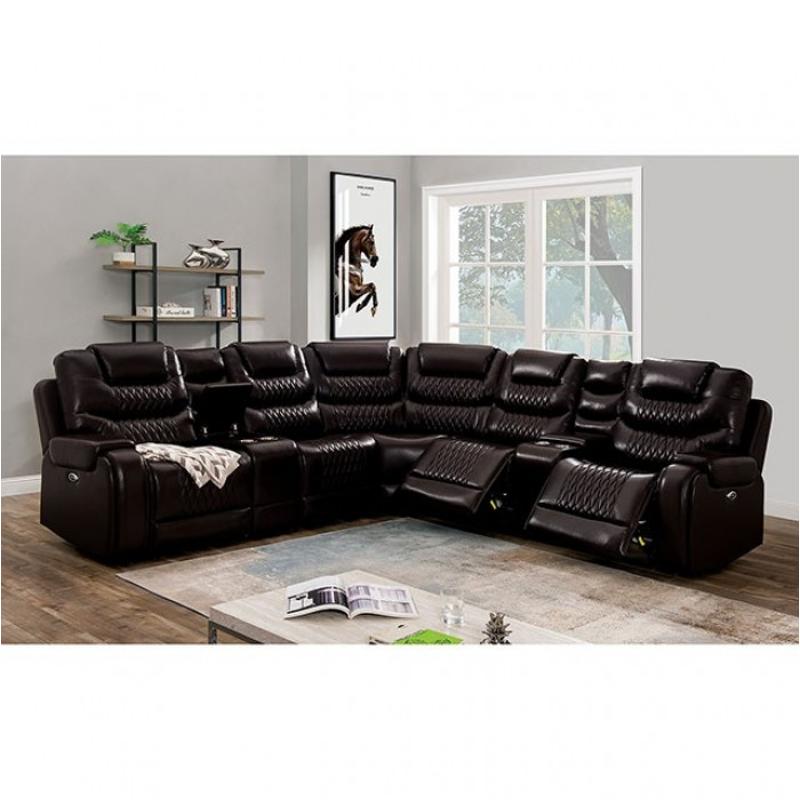 Cm6895br Furniture Of America Mariah Living Room Furniture Sectional