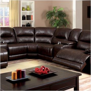 Cm6822br-sect Furniture Of America Glasgow Living Room Furniture Sectional