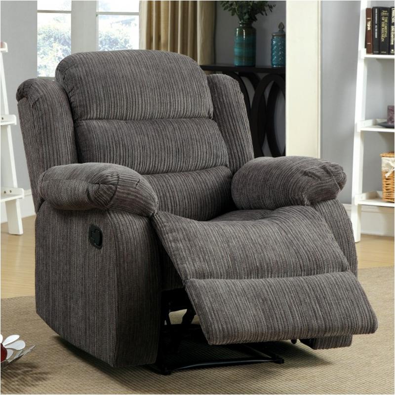 Cm6173gy-ch Furniture Of America Millville Living Room Furniture Recliner