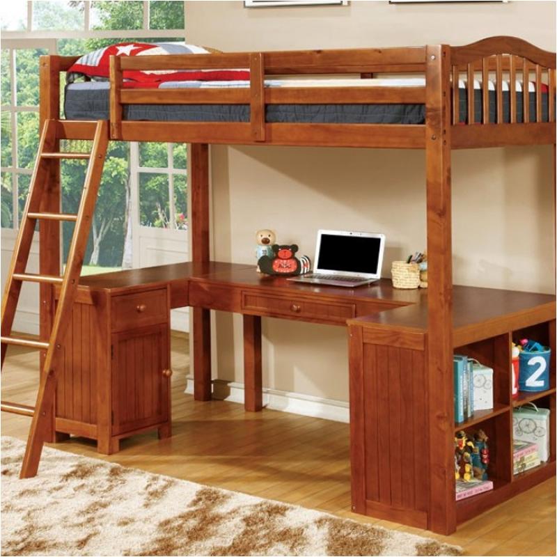Furniture Of America Dutton Twin Loft Bed With Workstation - Thumbnail 2