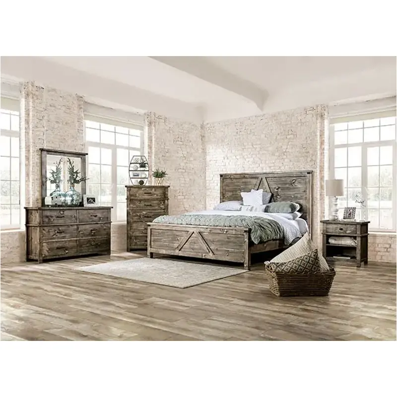 Em7071br-q Furniture Of America Woodburn Bedroom Furniture Bed