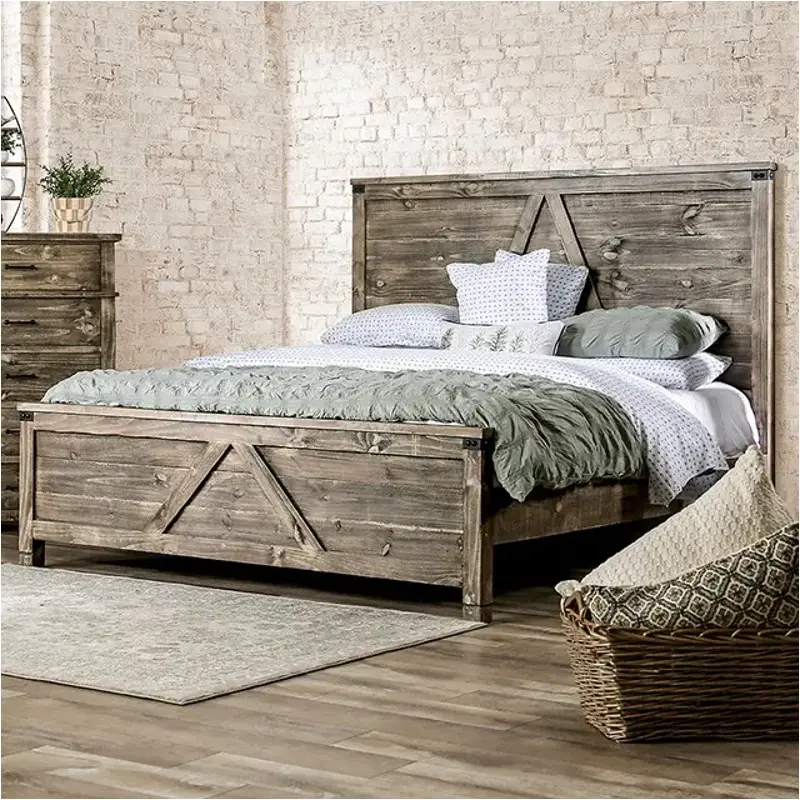 Em7071br-ck Furniture Of America Woodburn Bedroom Furniture Bed