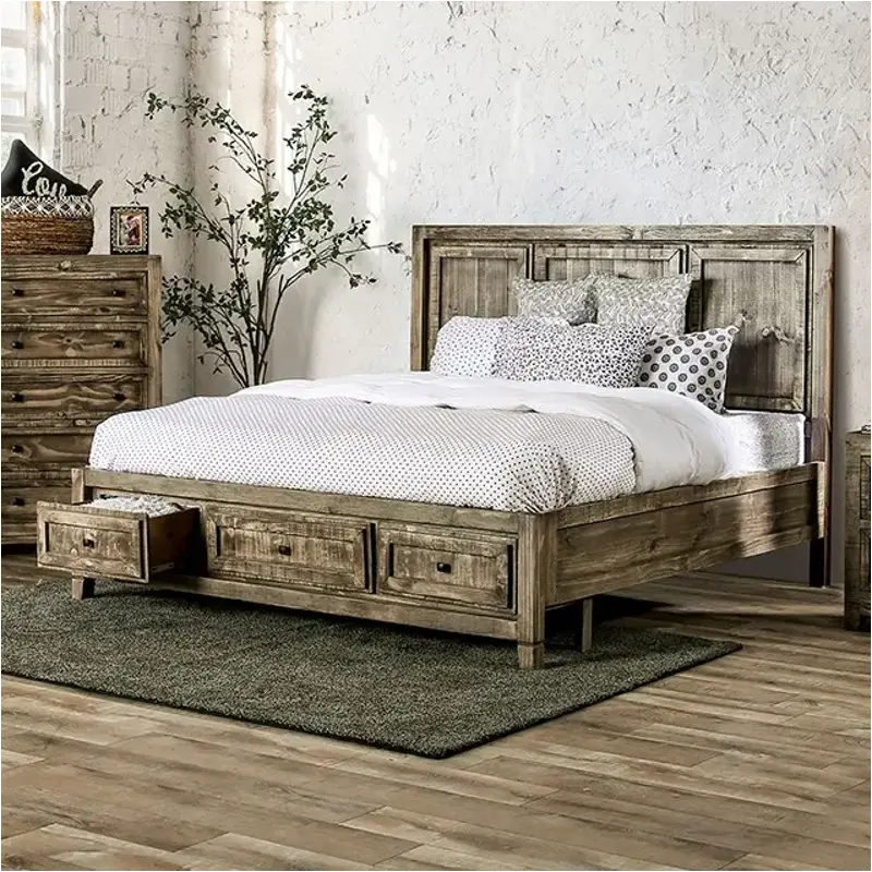 Em7074br-ck Furniture Of America Oakridge Bedroom Furniture Bed