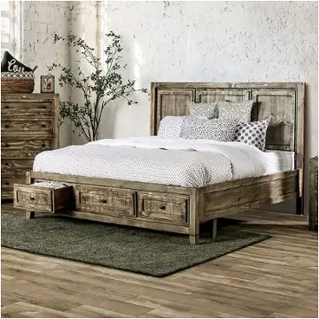 Em7074br-ck Furniture Of America Oakridge Bedroom Furniture Bed