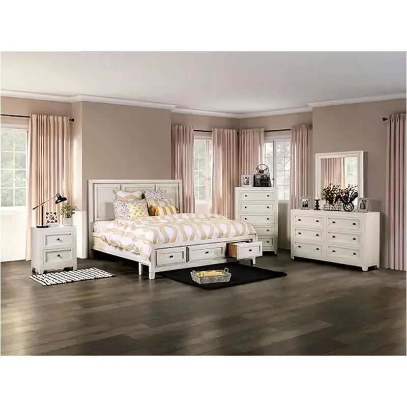 Em7074iv-ck Furniture Of America Oakridge-ivory Bedroom Furniture Bed