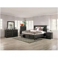 Em7074dg-q Furniture Of America Oakridge-charcoal Bedroom Furniture Bed