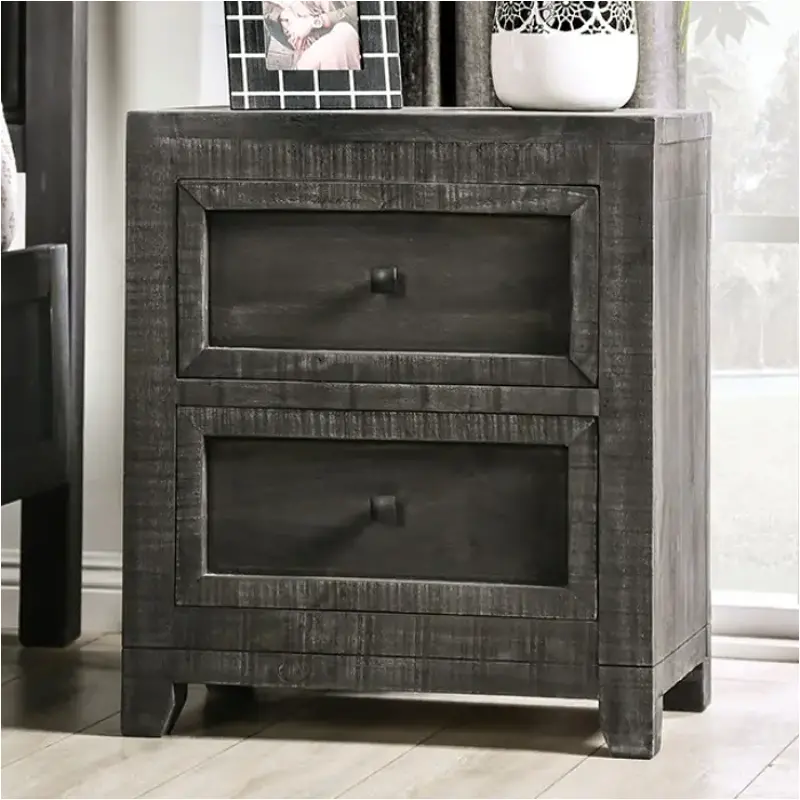 Em7074dg-n Furniture Of America Oakridge-charcoal Bedroom Furniture Nightstand