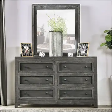 Em7074dg-d Furniture Of America Oakridge-charcoal Bedroom Furniture Dresser