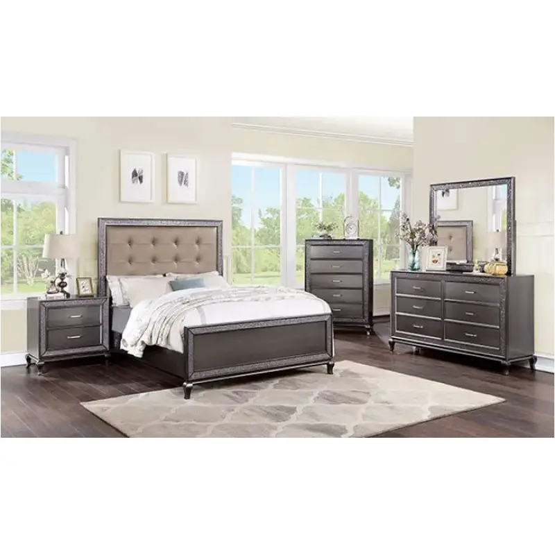 Cm7198gy-q Furniture Of America Onyxa Bedroom Furniture Bed