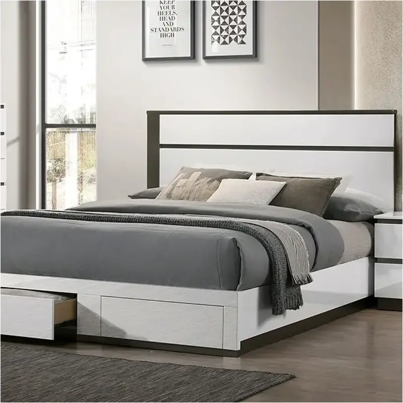 Foa7225wh-dr-ek Furniture Of America Birsfelden Bedroom Furniture Bed