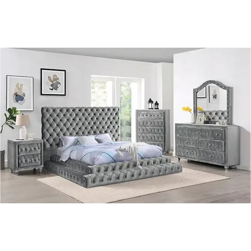 Cm7227gy-ck Furniture Of America Stefania Bedroom Furniture Bed
