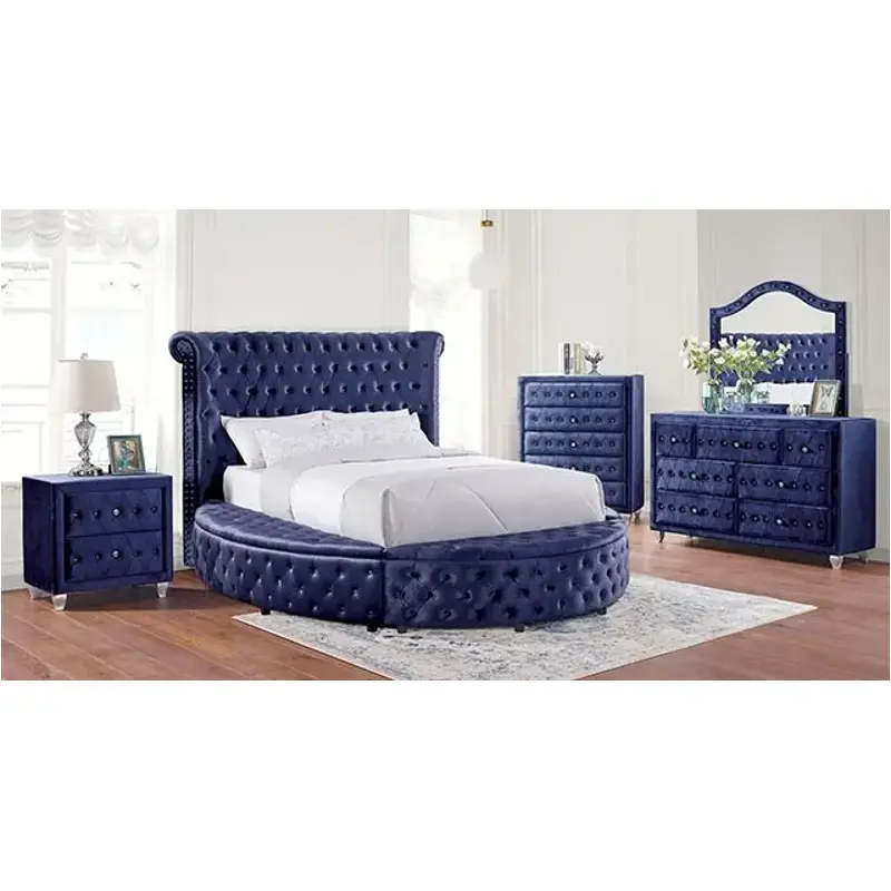 Cm7178bl-ck Furniture Of America Sansom Bedroom Furniture Bed