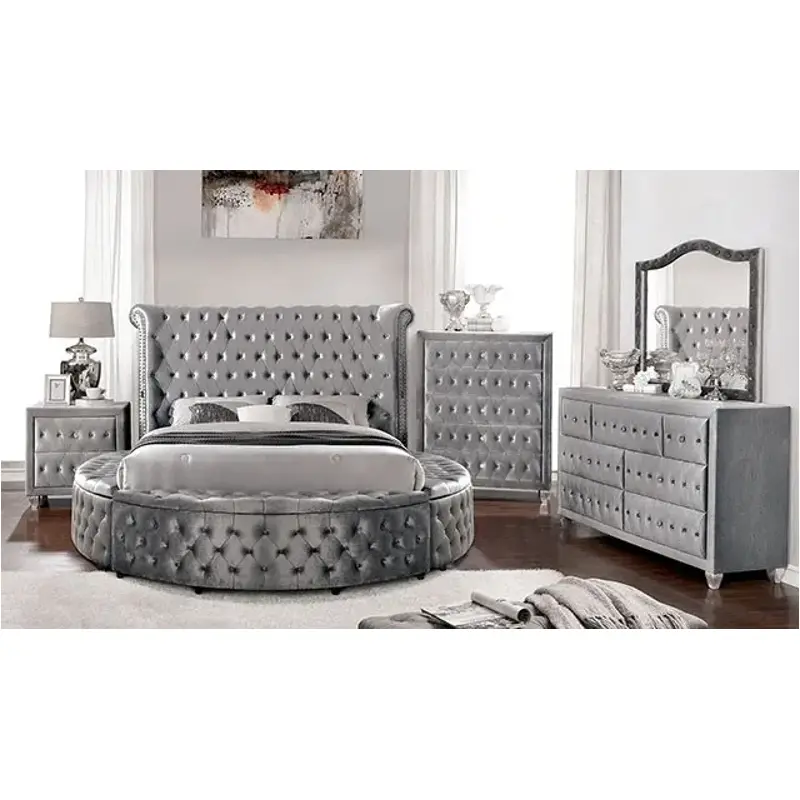 Cm7178gy-ck Furniture Of America Sansom Bedroom Furniture Bed