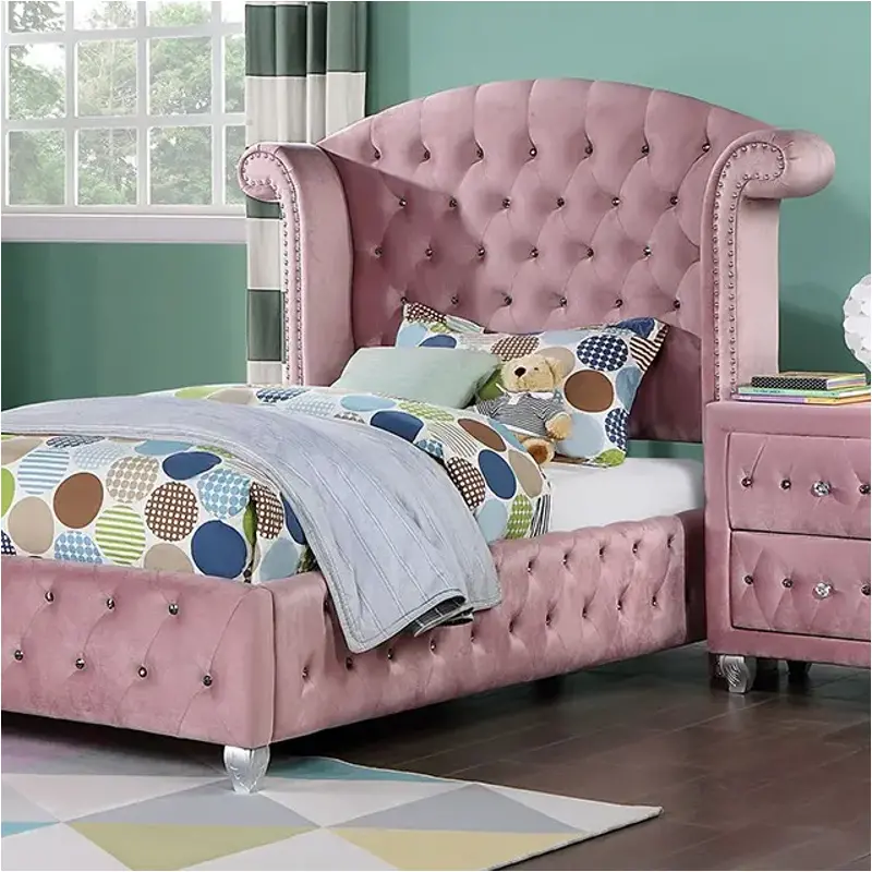 Cm7130pk-t Furniture Of America Zohar Twin Bed, Pink