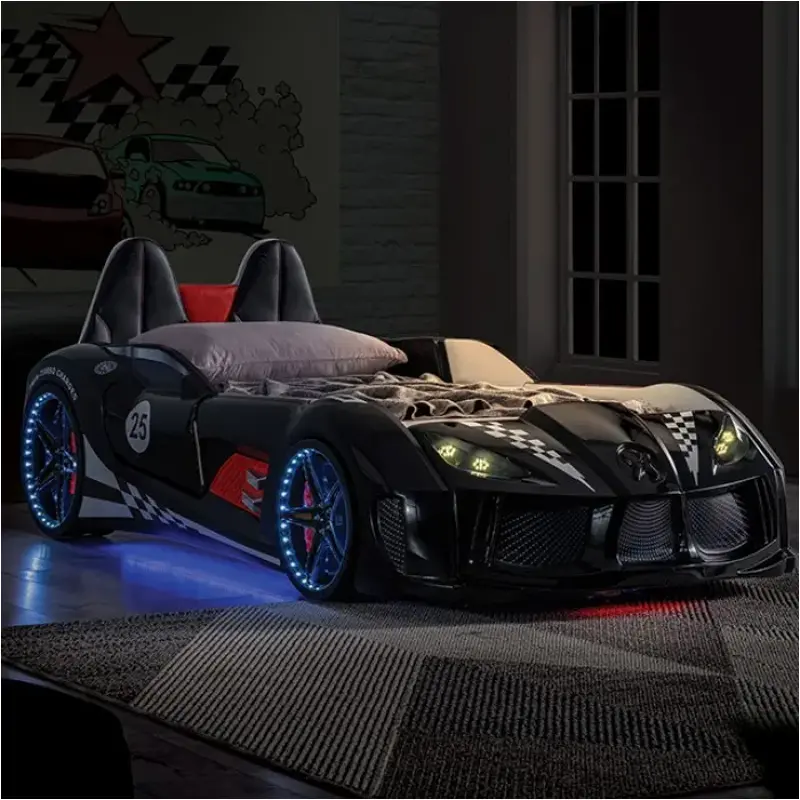 Foa7723bk Furniture Of America Trackster Twin Car Bed, Black