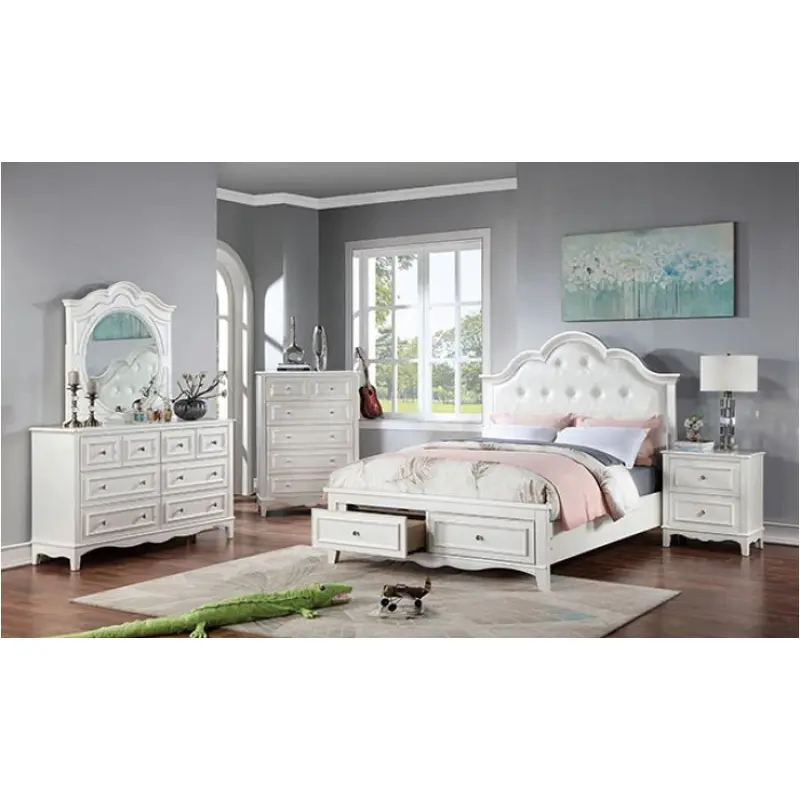 Cm7456wh-q Furniture Of America Cadence Bedroom Furniture Bed