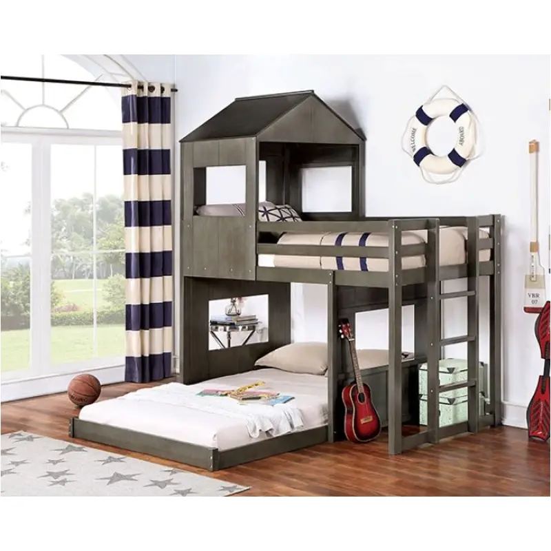 Foa-bk827gy-f Furniture Of America Kristoff Bedroom Furniture Bed