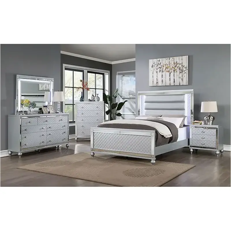 Cm7320sv-q Furniture Of America Calandria Bedroom Furniture Bed