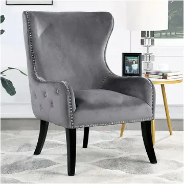 Cm-ac671gy Furniture Of America Soledad Accent Furniture Accent Chair