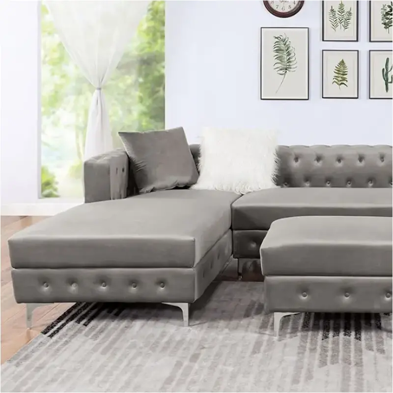 Cm6256gy-sect Furniture Of America Ciabattoni Living Room Furniture Sectional