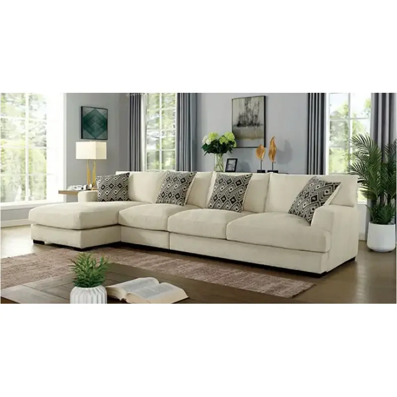 Cm6587bg-sect-ll Furniture Of America Kaylee Living Room Furniture Sectional