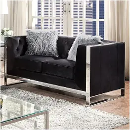 Cm6748bk-lv Furniture Of America Evadne Living Room Furniture Loveseat