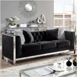 Cm6748bk-sf Furniture Of America Evadne Living Room Furniture Sofa