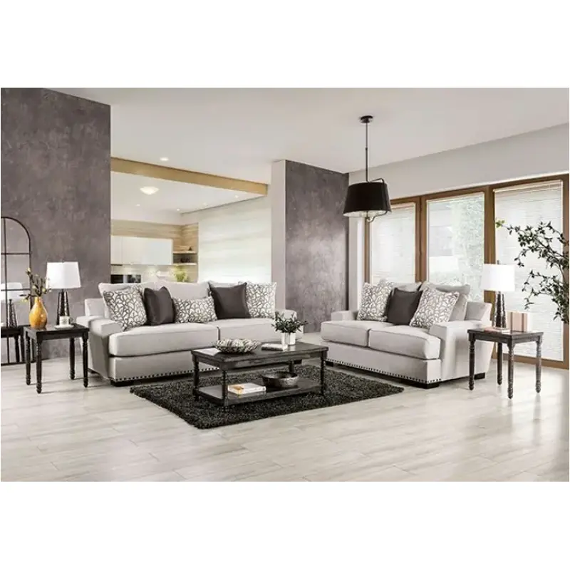 Sm1279-lv Furniture Of America Picotee Living Room Furniture Loveseat