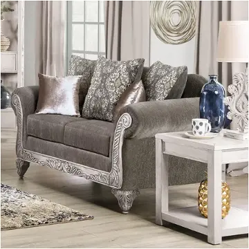 Sm7300-lv Furniture Of America Velletri Living Room Furniture Loveseat