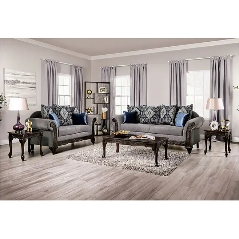 Sm7306-lv Furniture Of America Gustavo Living Room Furniture Loveseat