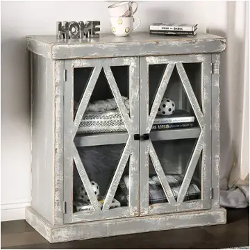 Em-ac092gy Furniture Of America Ledia Accent Furniture Accent Cabinet