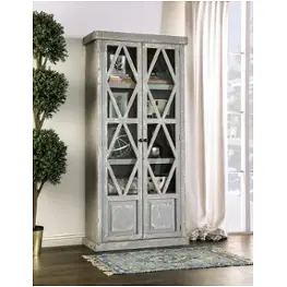 Em-ac094gy Furniture Of America Zenia Accent Furniture Curio