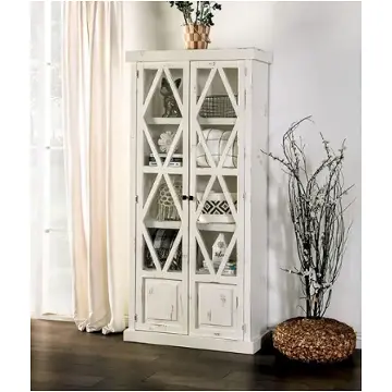 Em-ac094iv Furniture Of America Zenia Accent Furniture Curio