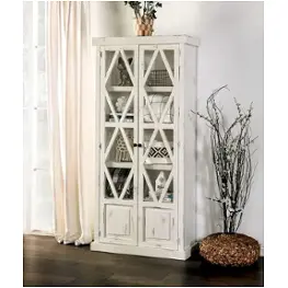 Em-ac094iv Furniture Of America Zenia Accent Furniture Curio