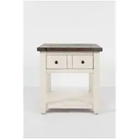 1706-3 Jofran Furniture Madison County - Vintage White Living Room Furniture End Table