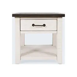 1706-13 Jofran Furniture Madison County - Vintage White Living Room Furniture End Table