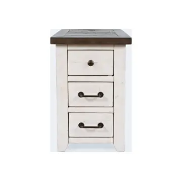 1706-18 Jofran Furniture Madison County - Vintage White Living Room Furniture End Table