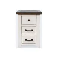 1706-18 Jofran Furniture Madison County - Vintage White Living Room Furniture End Table