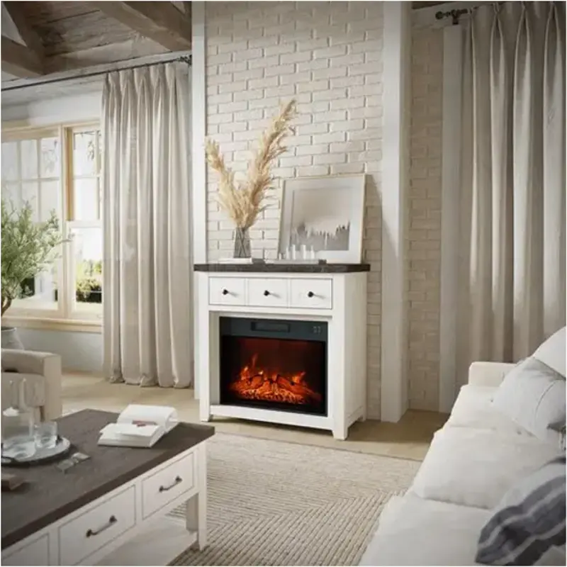 1706-fp32 Jofran Furniture Madison County - Vintage White Home Entertainment Furniture Fireplace