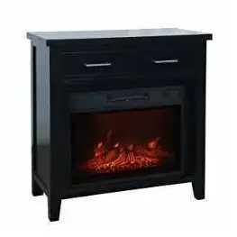 2001-fp32 Jofran Furniture Urban Icon - Black Home Entertainment Furniture Fireplace