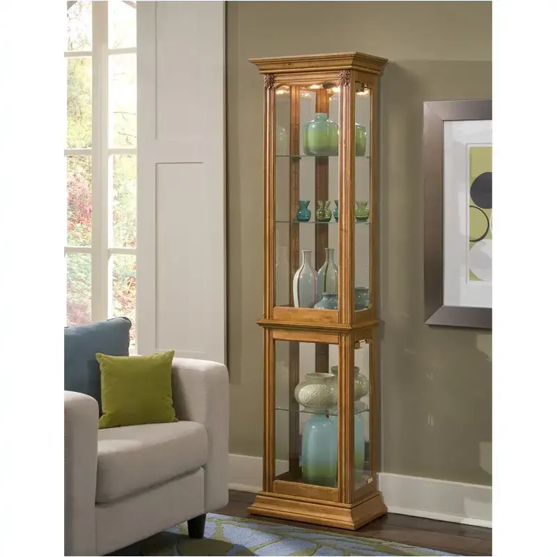 21214 Estate Oak Pulaski Furniture Accents And Curios Accent Furniture Curio