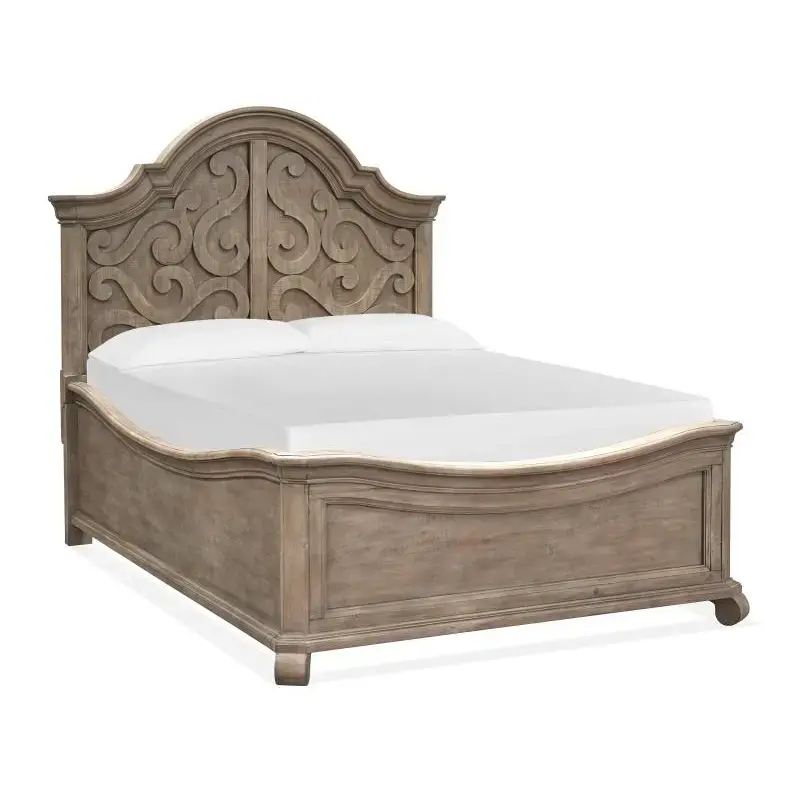 B4646-55h Magnussen Home Furniture Queen Panel Shaped Bed