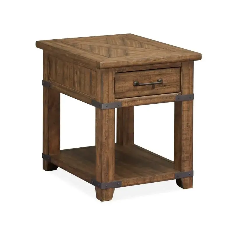T4717-03 Magnussen Home Furniture Chesterfield Living Room Furniture End Table