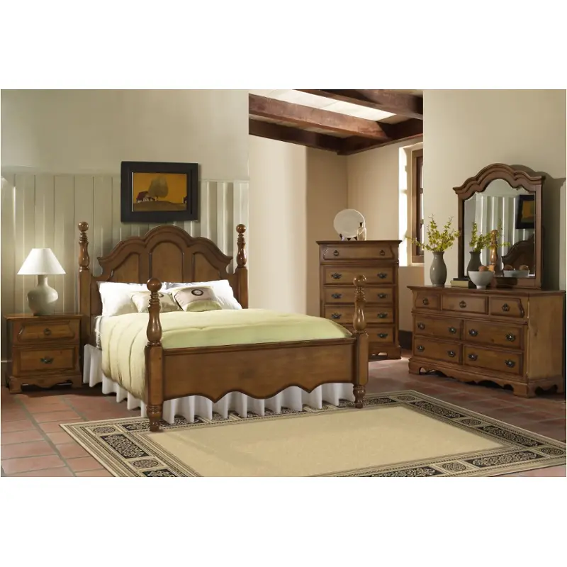 8056-250-fl Samuel Lawrence Furniture Pine Ridge - Light Colonial Pine Bedroom Furniture Bed